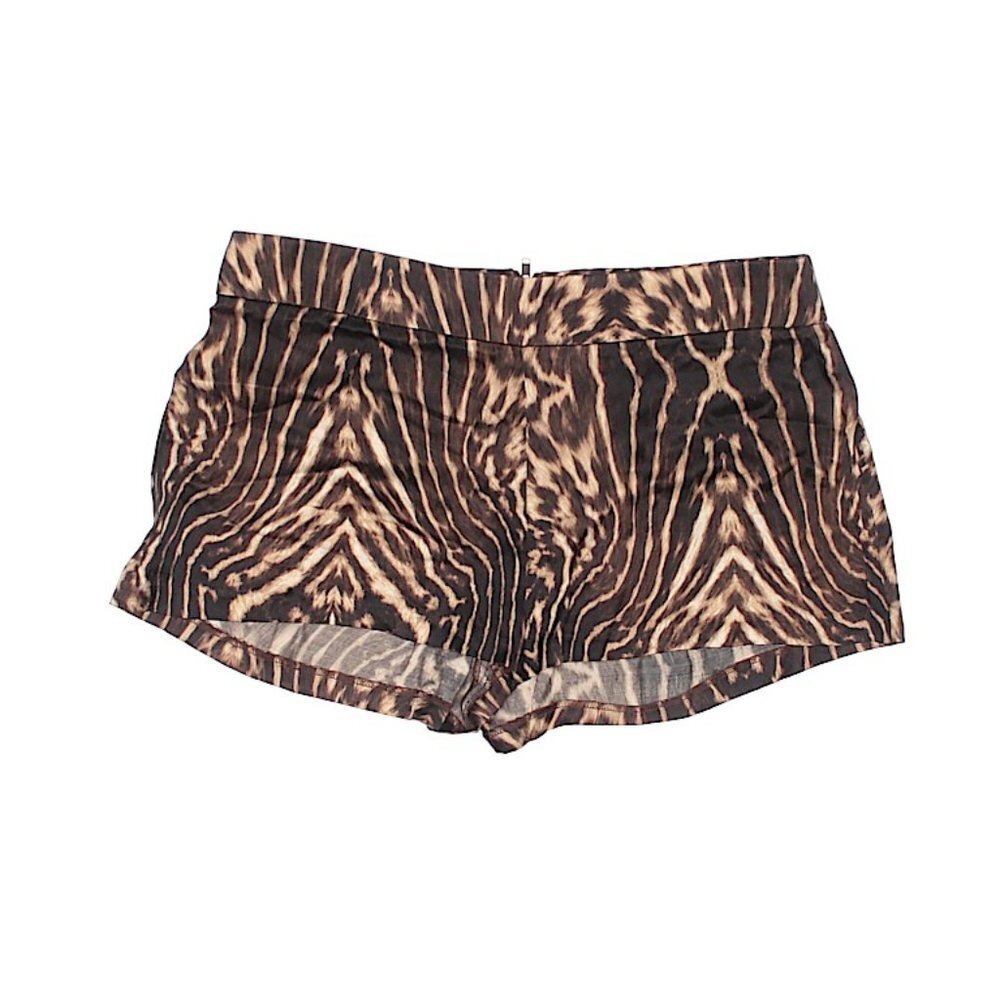 H&M Silk Flowy Animal Print Shorts Size 4 Brown
